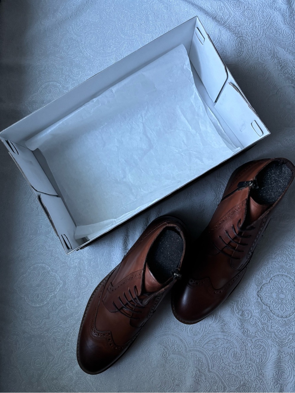Men's Grotto Brown Leather Wingtip Oxfords - Classic Dress Shoes